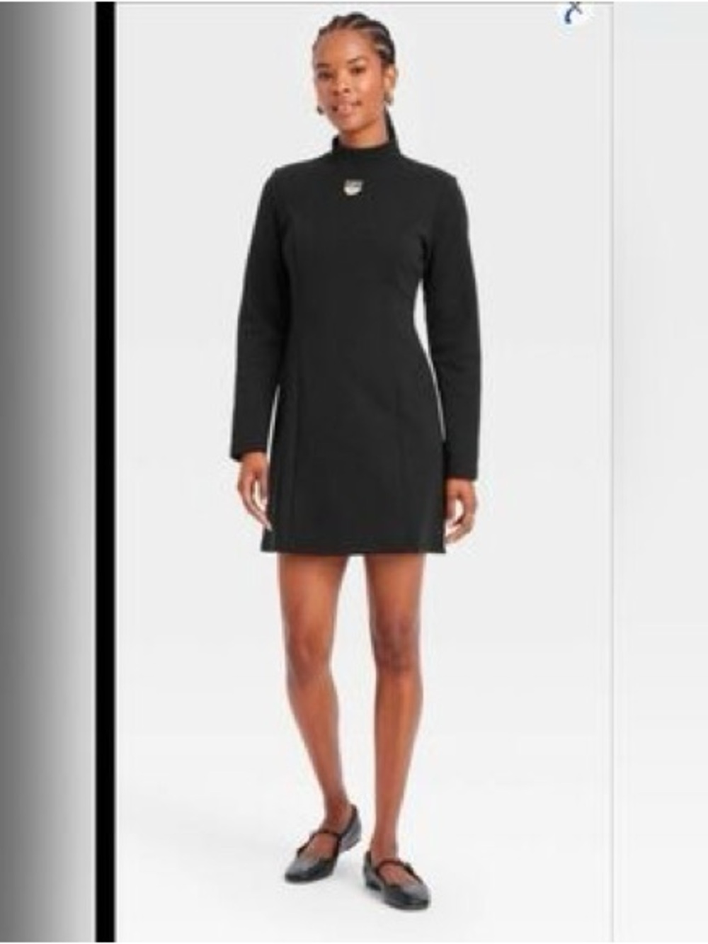Target Black Long-Sleeve Mock Neck Dress